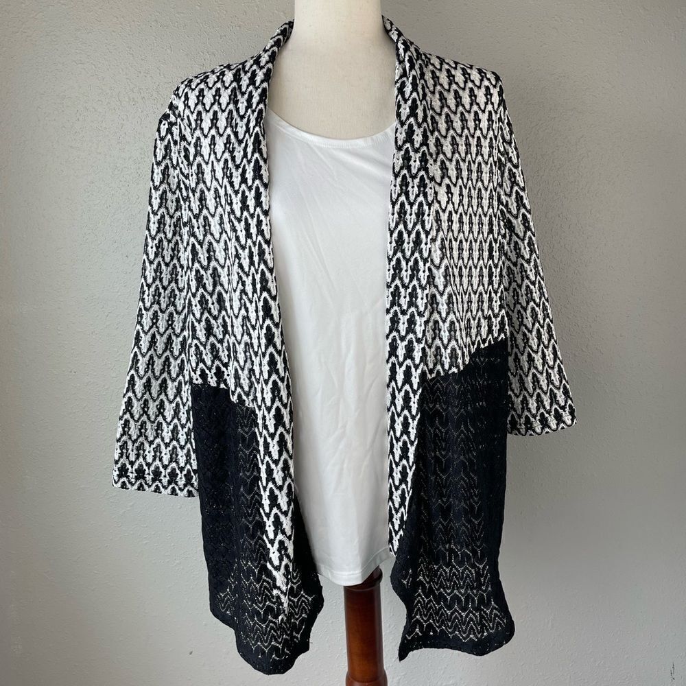 Alfred Dunner Open Front Dress Top Size M EUC
